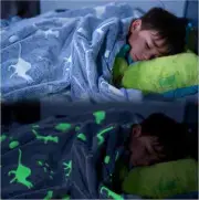 Glow in The Dark Dinosaur Blanket for Boys and Girls 60 x 72 inch Soft Fleece