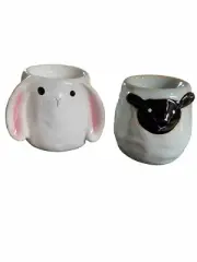 Egg Cup Holder Set, Bunny & Sheep, World Market, NEW