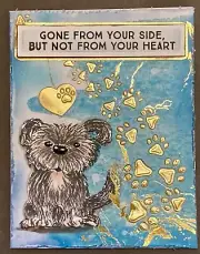 SYMPATHY - "gone from your side.." - DOG - Dangling HEART - handmade card by DEE