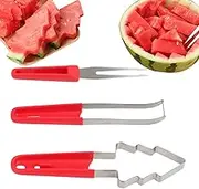 Watermelon Fork Slicer - Watermelon Cuber Cutter,Kitchen Gadgets, Cantaloupe Mold, Pineapple Ballers, Fruit Cutting Tools for Outdoor Beach Camping