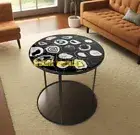 Black Agate table, Handmade Stone table, Home Decor Furniture, Agate Side table