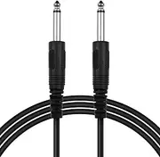 LAPOOH Guitar Cable Black Audio Cable for Electric Guitar Bass Keyboard 1/4 Inch to 1/4 Inch TS Straight Plugs, 1M/3.3ft