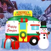 Christmas Snowman Caravan RV Gifts Airblown Inflatable Decor Outdoor LED BlowUp