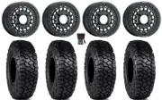MetalFX Hitman Beadlock 15" Wheels Bk 30" Intersect Tires Sportsman RZR Ranger