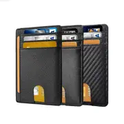 RFID Blocking Purse Flip Leather Wallet Slim Credit Card Holder Mens Money Clip