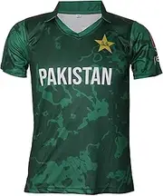 KD Cricket Jersey World Cup 2021 Supporter T-Shirt Cricket Team Uniform - Pakistan Plain 46