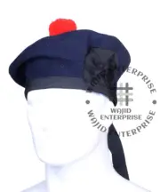 Military Bonnet Beret Balmoral Army Cap Scotts Hat Navy Blue Tam O Shanter Hat