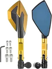 For B&M&W K1600GT K1600GTL K1600B R1200RT 2014-2022 Side Mirrors Mirror Decoration Universal Motorcycle CNC 8 10mm Mirror Rearview Rear Side Mirror(Gold)