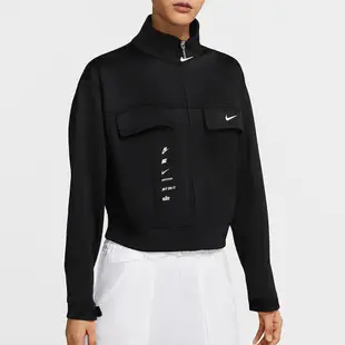Nike Sportswear 女裝 外套 工裝外套 短版 休閒 串標 黑【運動世界】CU5679-010
