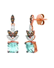 Le Vian Sea Blue Aquamarine 14K Rose Gold 1.81 ct. tw. Diamond & Aquamarine Dangle Earrings