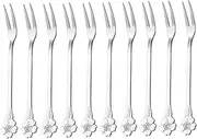CIYODO Stainless Steel Cherry Blossom Fruit Forks Dessert Forks Pearl Skewer for Fruit Salad Cake