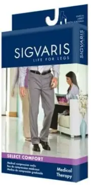 SIGVARIS Select Comfort Essential Opaque Short Calf-High Socks 30-40 Black X-Lar