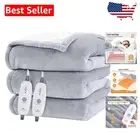 Sherpa Electric Blanket in Light Grey – 3 Heating Levels, 4-Hour Shutdown Safety