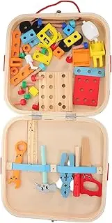 MOLUCKFU 1 Set Tools Tool Kit Boy Wooden Role Tools Building Montessori Toolbox Tools