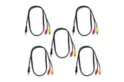 BravoPro AP2411-01 1M 3.5mm TRS Stereo Jack Plug to 2x RCA Plugs x5