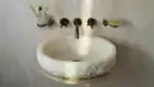 White Onyx agate sink, bathroom vanity countertop sink, interior sink decor
