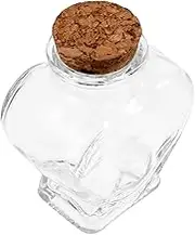 Zerodeko Heart Shape Bottle for Wishing Glass Decor Containers Cork for Craft Storage