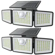 2500LM Solar Lights Outdoor with Motion Sensor,3 Head 270° Wide Angle Street ...