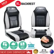 Seamanship 2X Folding Boat Seats All Weather Swivel Seat Backrest Padded Chair
