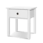 Classic Bedside Table With Drawer White