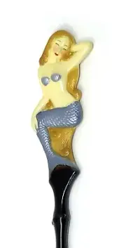Hand Painted 18" Backscratcher Back Scratcher Purple Mermaid 44M