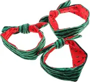 [OATIPHO] 3Pcs Elastic Headbands with Double Sided Watermelon Design Lightweight Hair Bows for Daily Wear and Comfortable and Breathable Fashion Accessories