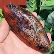 292g Natural Lace Banded Sardonyx Quartz Crystal Palm Stone Mineral Specimen