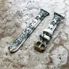Orchids Design Slim Elegant Soft Leather Band Strap for Fitbit Versa Smartwatch