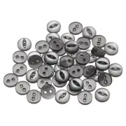 50pcs Grey Round Sewing Buttons 9mm Resin 2-Hole Fish Eye Craft Button