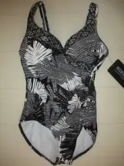 MIRACLESUIT Moonlight Oasis Its a Wrap 1 PC Underwire Swimsuit Sz 12 NWT