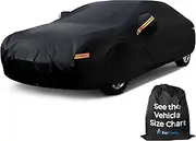 EzyShade 10-Layer Car Cover Waterproof All Weather. See Vehicle Size-Chart for Accurate Fit. Outdoor Full Exterior Covers for Automobiles Sedan Hatch. Rain Sun Snow. Black, Size A3 (See SizeChart)
