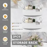 2Pcs Suction Corner Shower Caddy Shower Shelf Storage Basket Wall Mounted..