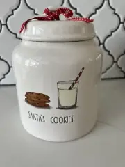Rae Dunn Christmas Cookie Jar “Santa’s Cookies” HTF New