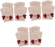 [LIFKOME] 3 Pairs Winter Gloves for Kid Kids Gloves Half-finger Warm Gloves Touchscreen Plush Material