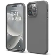 Premium Silicone Phone Case For iPhone 14 Pro Shockproof Microfiber Lining - Carbon Grey