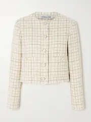 [Veronica Beard] Veronica Beard - Andrea Metallic Cotton-blend Tweed Jacket - Ivory - US4 US 4 Ivory