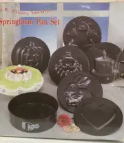 Springform Pan Set 8 Pc Holiday Non-Stick Round Cake Forms Baking *NEW*