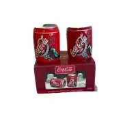 Vintage Coca-Cola Can Salt and Pepper Shakers Set 3 1/2" Tall