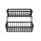 2 Tiers Fruit Basket Metal Fruit Bowl Bread Baskets Countertop Vegetable2562