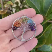 Chakra Tree of Life Pendant "GENUINE GEMSTONES"