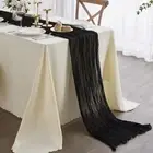 Black Table Runner35 x 160 Inch Cheese Cloth Table Runner for New Year PartyB...