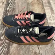 Adidas Breaknet Sleek Navy Blue And Pink Tennis Shoe in their box.