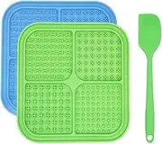 2 Pcs Lick Mat for Dog and Cat, Dog Slow Feeder Mat for Bathing Grooming Nailing Trimming, Food-Grade, Non-Toxic
