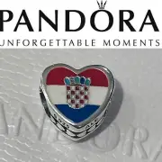 Pandora Authentic Country Of Croatia Exclusive Flag Heart Charm