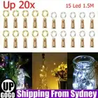 UP20x LED Fairy Wine Bottle String Light Cork Copper Wire Xmas Wedding Party Dec