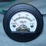 S52 Round Black Pointer Meter 220V 300V AC Voltmeter with Retro Design Yellow Backlight