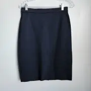 Tahari Pencil Skirt Womens S/P Navy Stretch Pull On Ponte Career High Waisted
