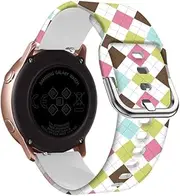 [RAYESS] 20mm Watch Strap For Garmin Vivomove HR/3t/645/245/Venu SQ/Venu2 Plus/GarminMove Sport Band Printed Silicone Replace Bracelet