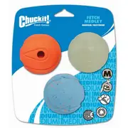 ChuckIt! Medium 6cm 3 pack of Fetch Medley Assorted Light Coloured Dog Balls (Chuck It)