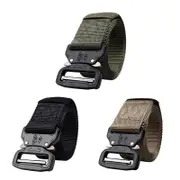 Mens Canvas Outdoor Tactical Belt Heavy Duty Army Waist Web Waistband Strap Hot